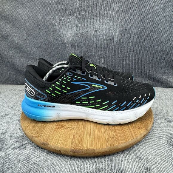 Brooks Mens Glycerin 20 Size 12 Black Blue Running Comfort Sneakers No Insoles - Picture 3 of 9